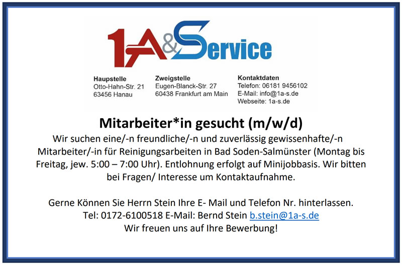 Reinigungskraft 1A&Service